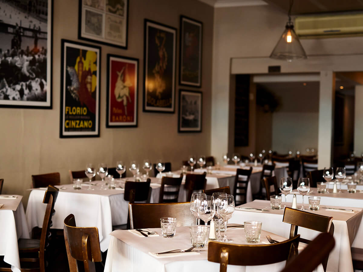 Fine dining table set for service