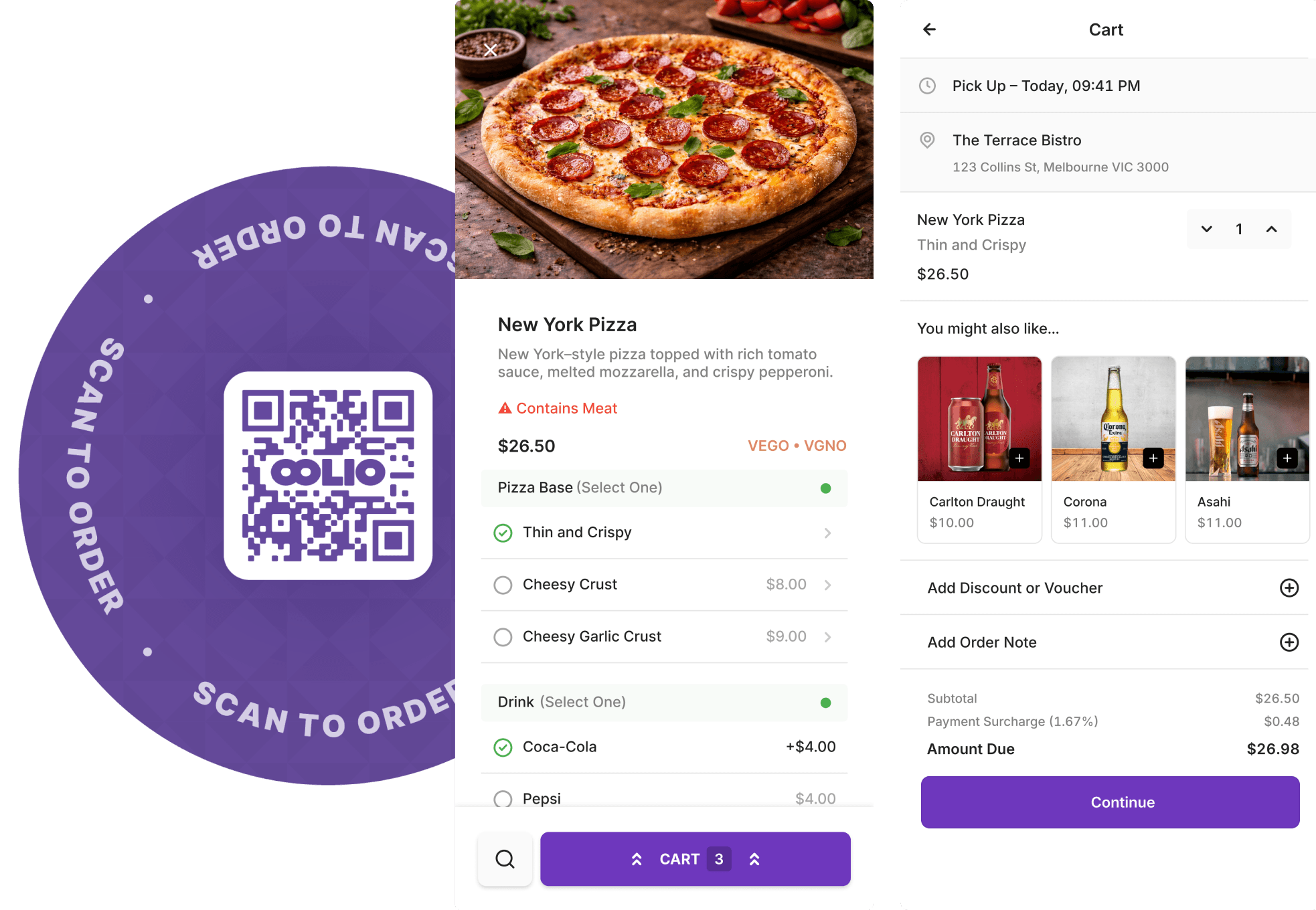 QR ordering on a phone